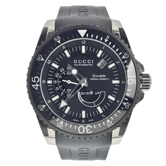 Gucci XL Diver Stainless Steel Black Dial 45mm Automatic Men’s Watch YA136201 - Picture 1 of 9